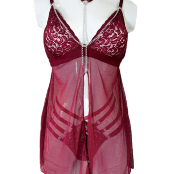 Babydoll cadena vinotinto talla única