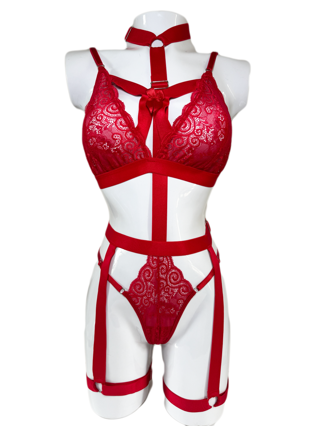 Conjunto arnes rojo