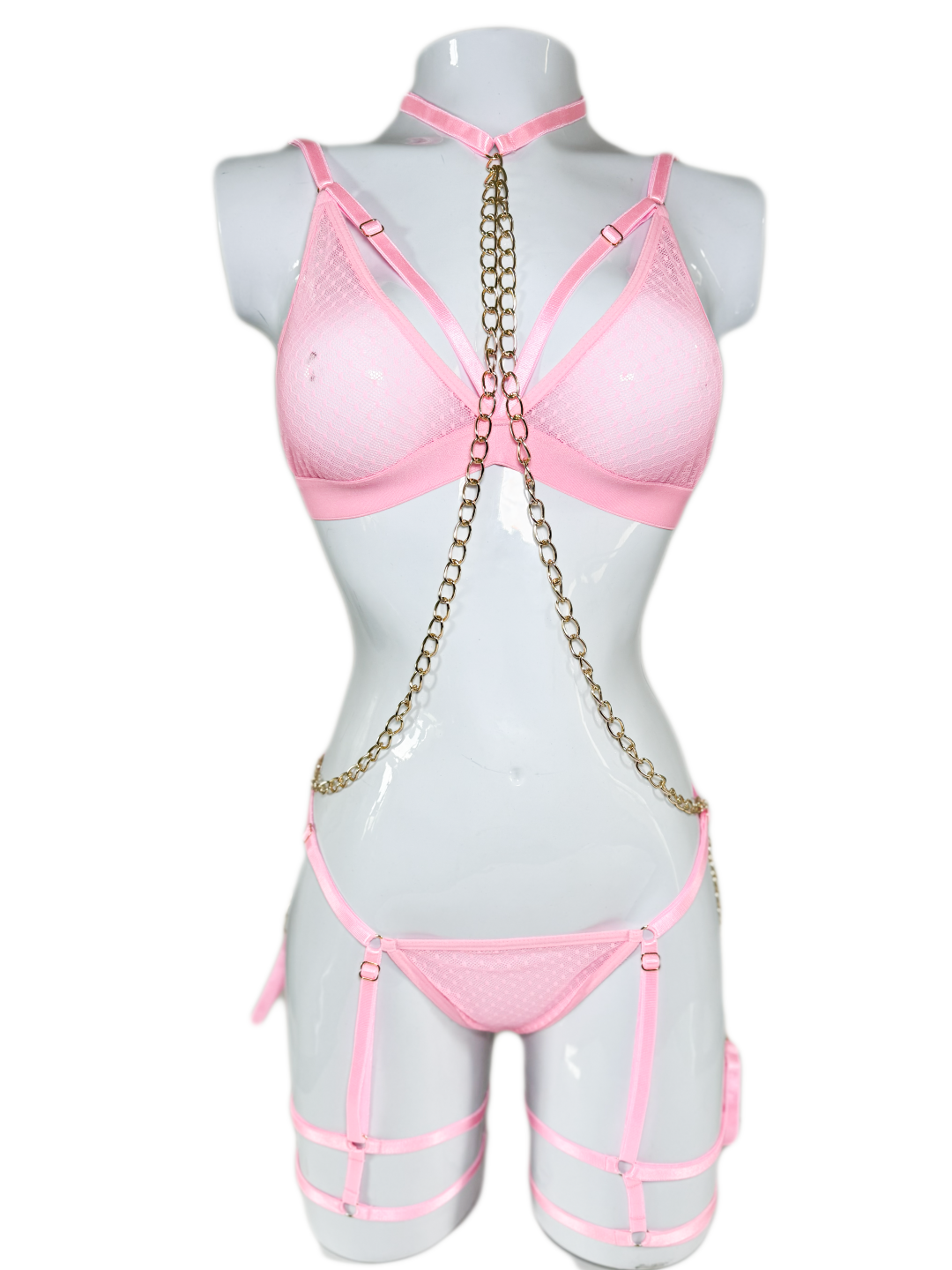 Conjunto rosado cadena